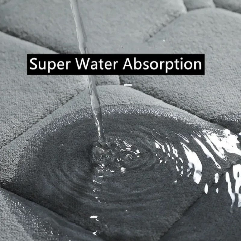 Plush Absorbent Bathroom Mat Non-Slip