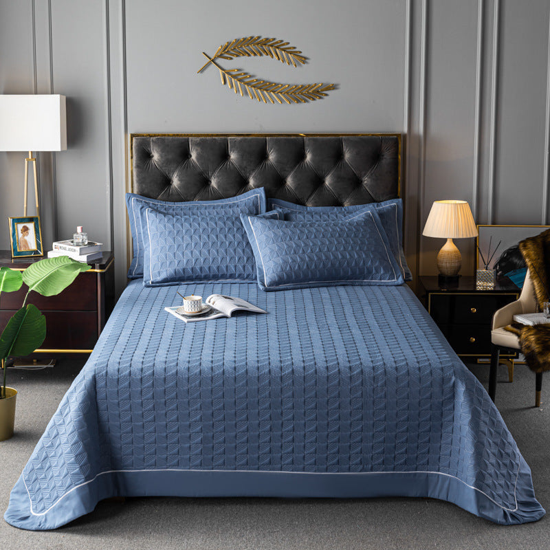 3-Piece Quilted Bedspread Blue