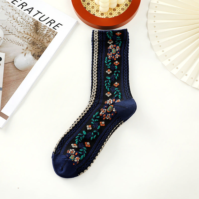 Women's Vintage Floral Crew Socks
