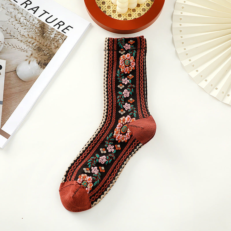Women's Vintage Floral Crew Socks