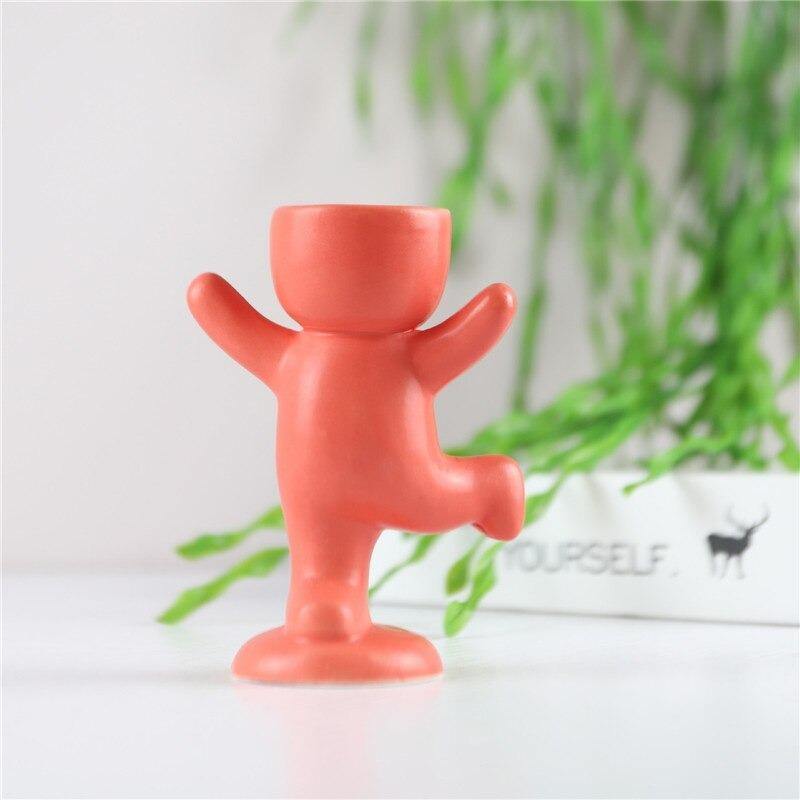 Petite Person Clay Succulent Planter