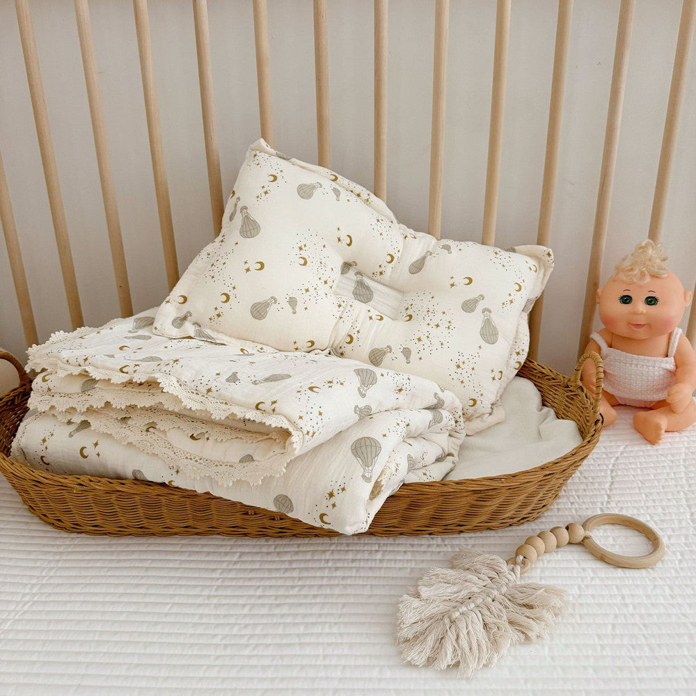 Hot Air Balloon Toddler Comforter – Cotton Muslin Quilt