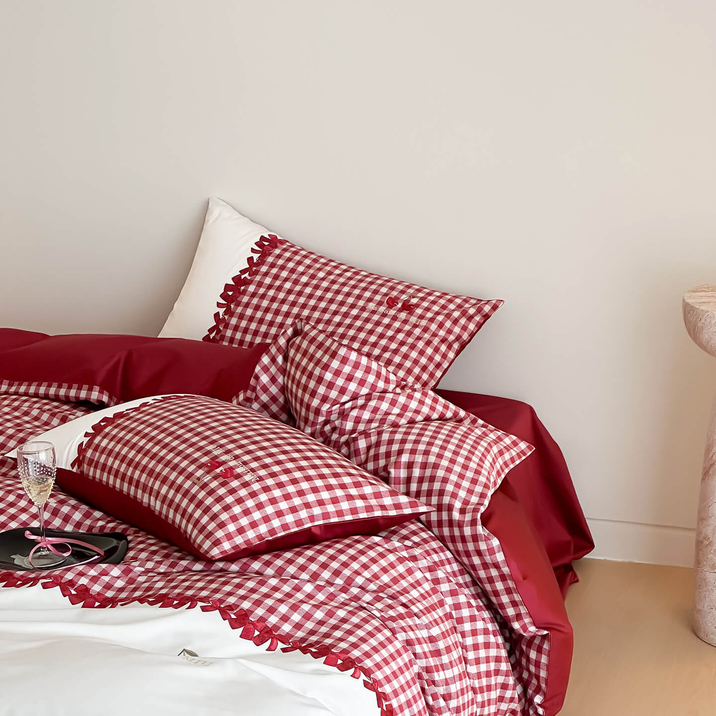 Gingham Cotton Bedding Set – 100s Cotton