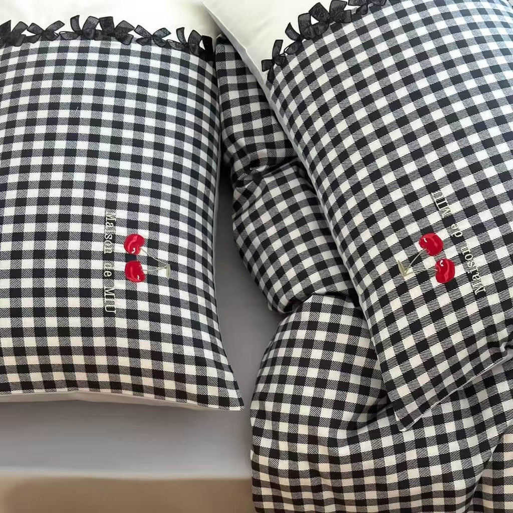 Gingham Cotton Bedding Set – 100s Cotton