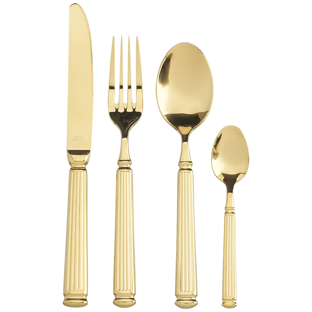 Roman Gold Silverware Set – Sculpted Flatware