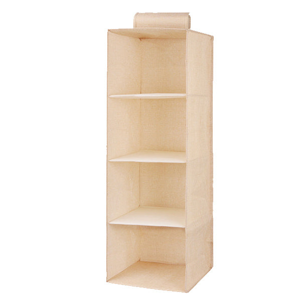 Hanging Closet Organizer - Shelf Storage 4 Layer Beige