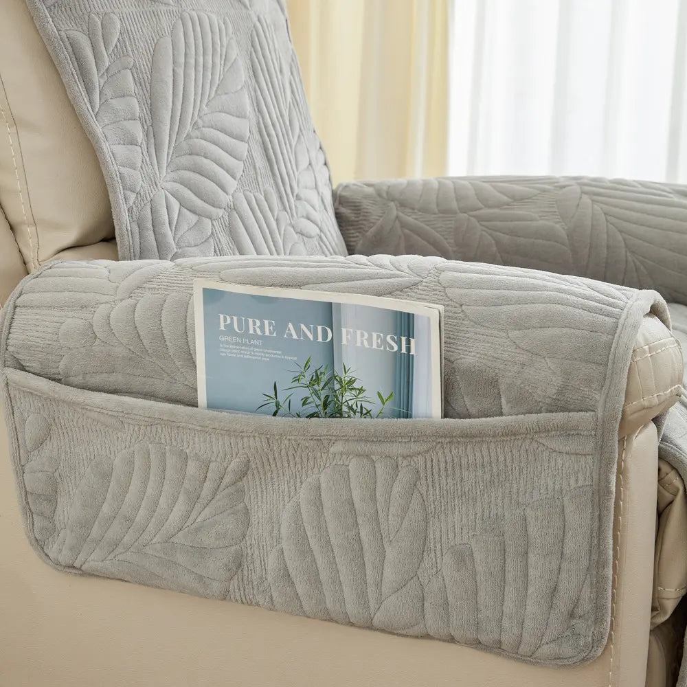 Waterproof Recliner Cover - Quilted Slipcover with Storage Pockets