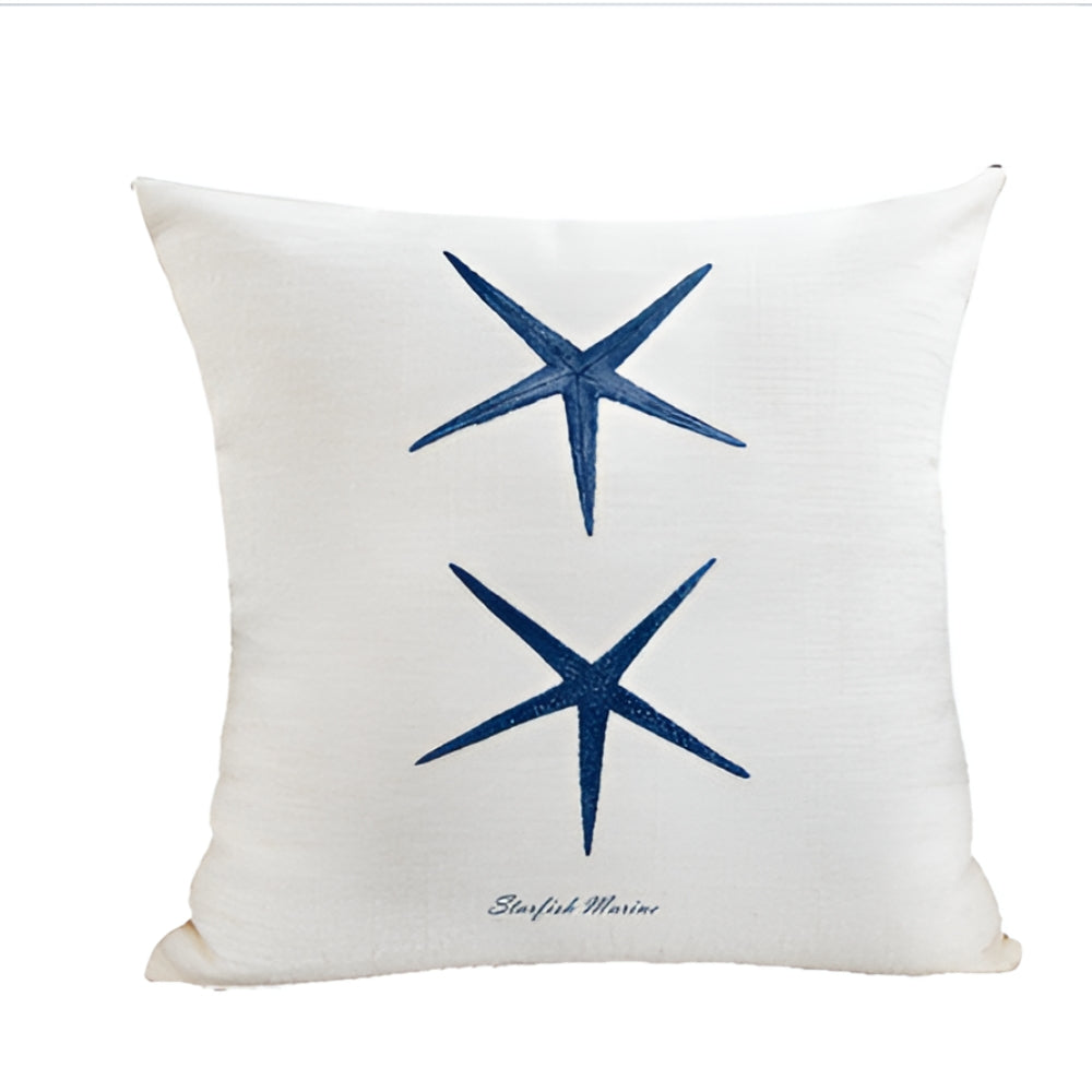 Ocean Treasures Embroidery Cushion Cover Blue Star