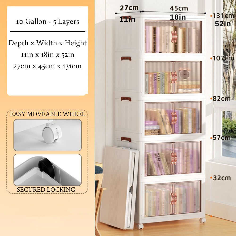 Stackable Storage Bins 5 Layers 10 Gallon