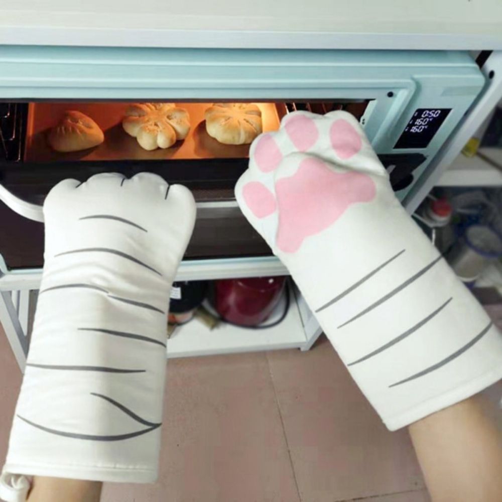 Cat Paw Kitchen Gloves (Pair) White Paw
