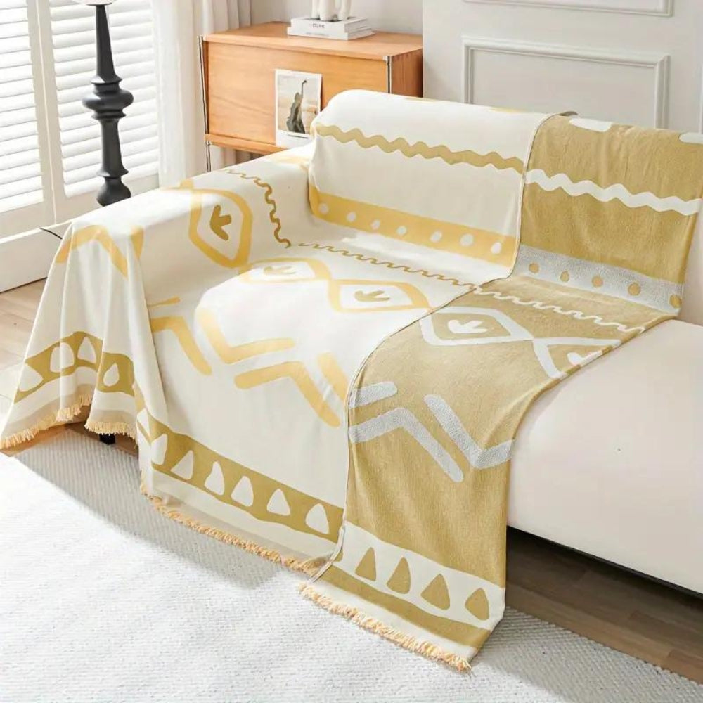 Bohemian Reversible Sofa Cover Yellow