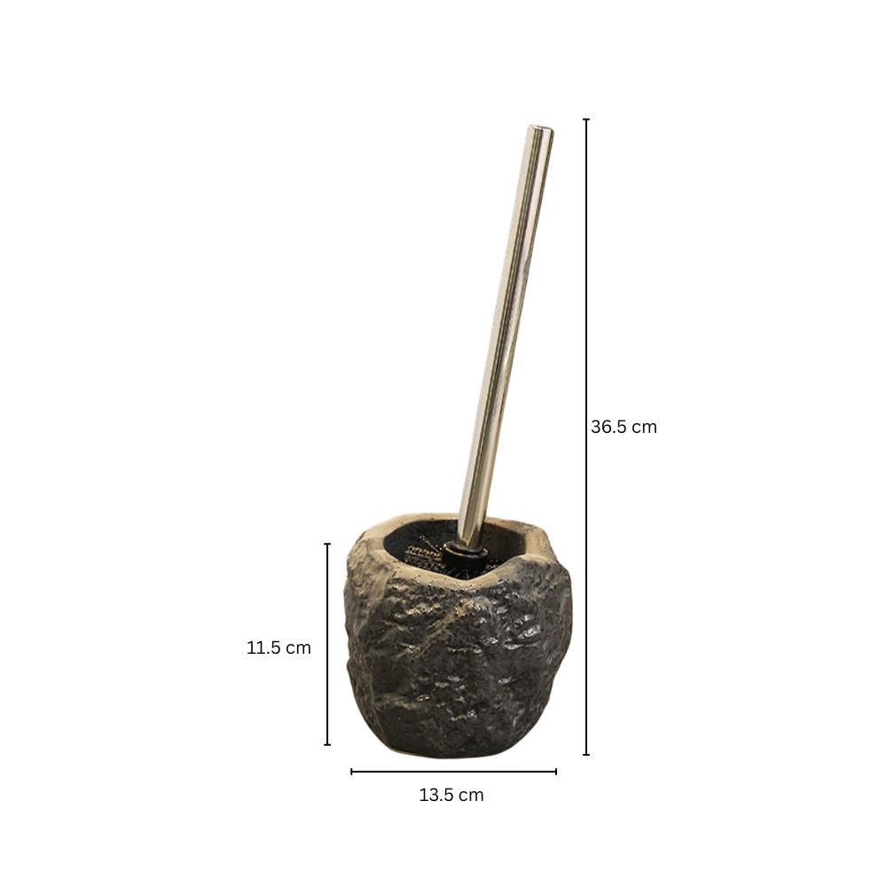 Retro Stone Ceramic Toilet Brush Volcanic Ash