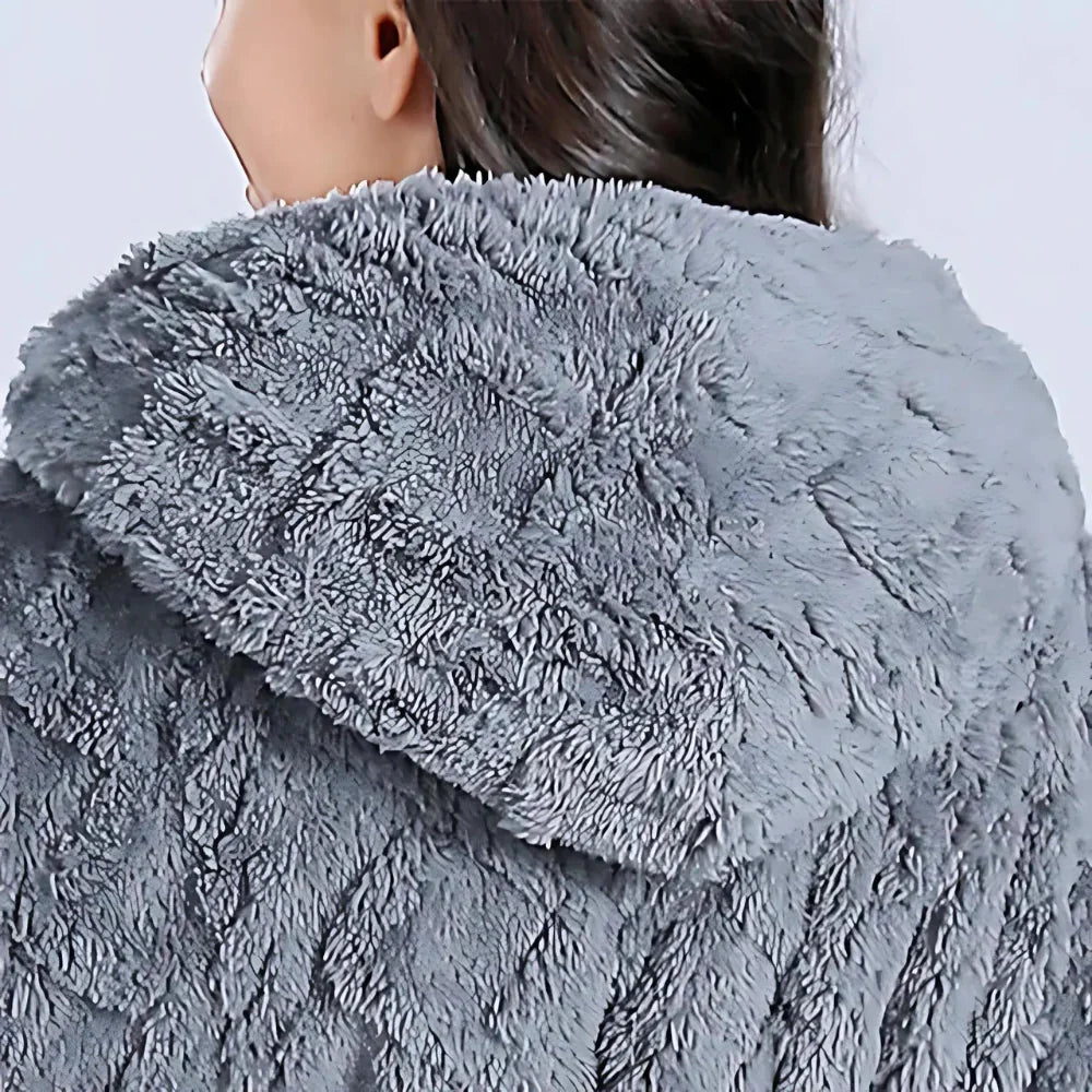 Women's Bathrobe - Hooded Plush Robe
