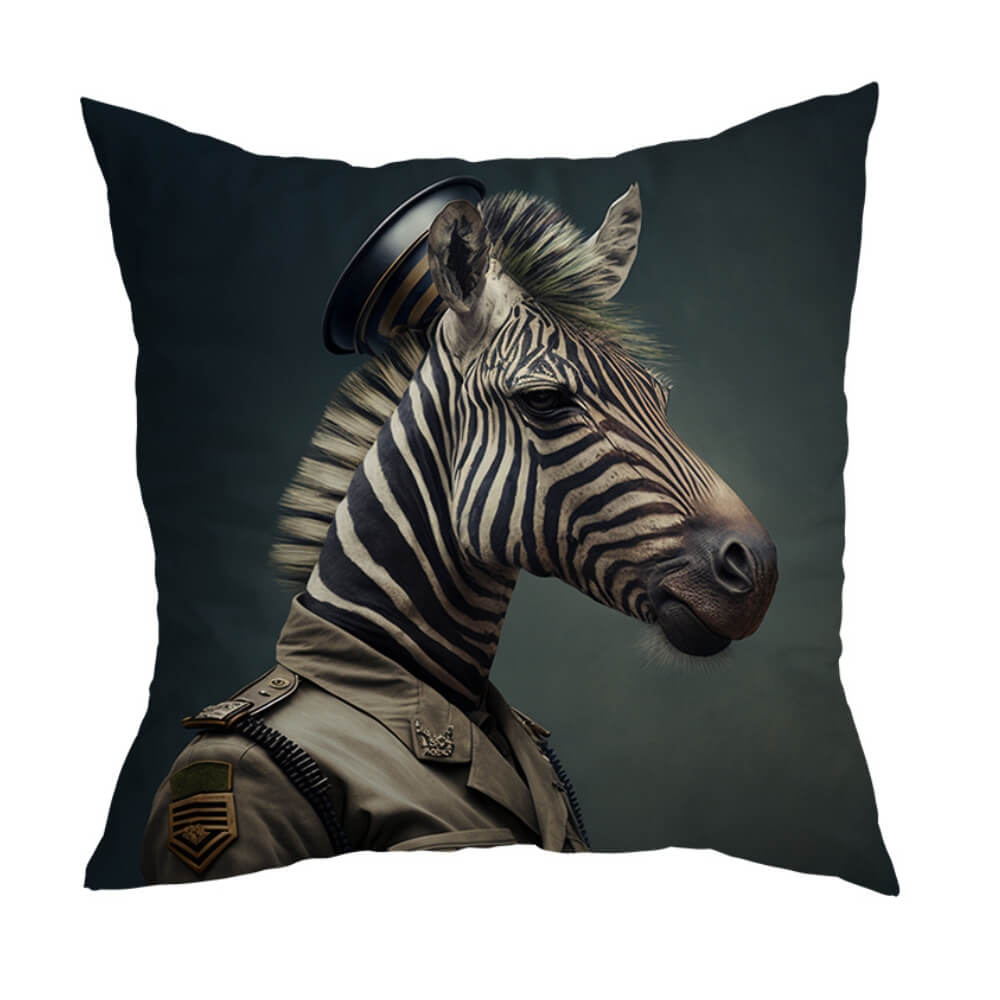 Military Animals Cushion Cover Zebra Fang
