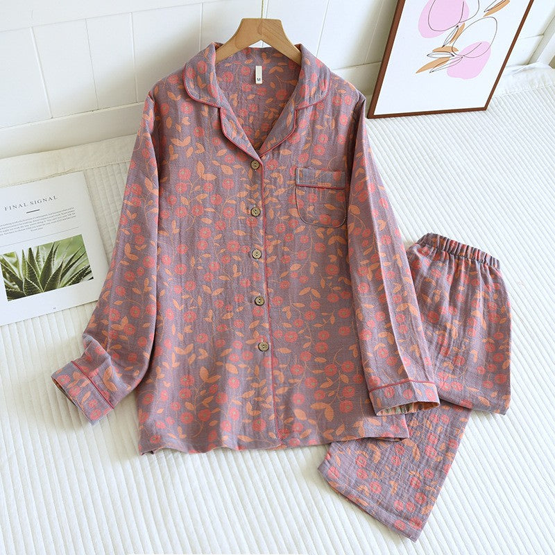 Women's Cotton Pajama Set - Top & Trousers