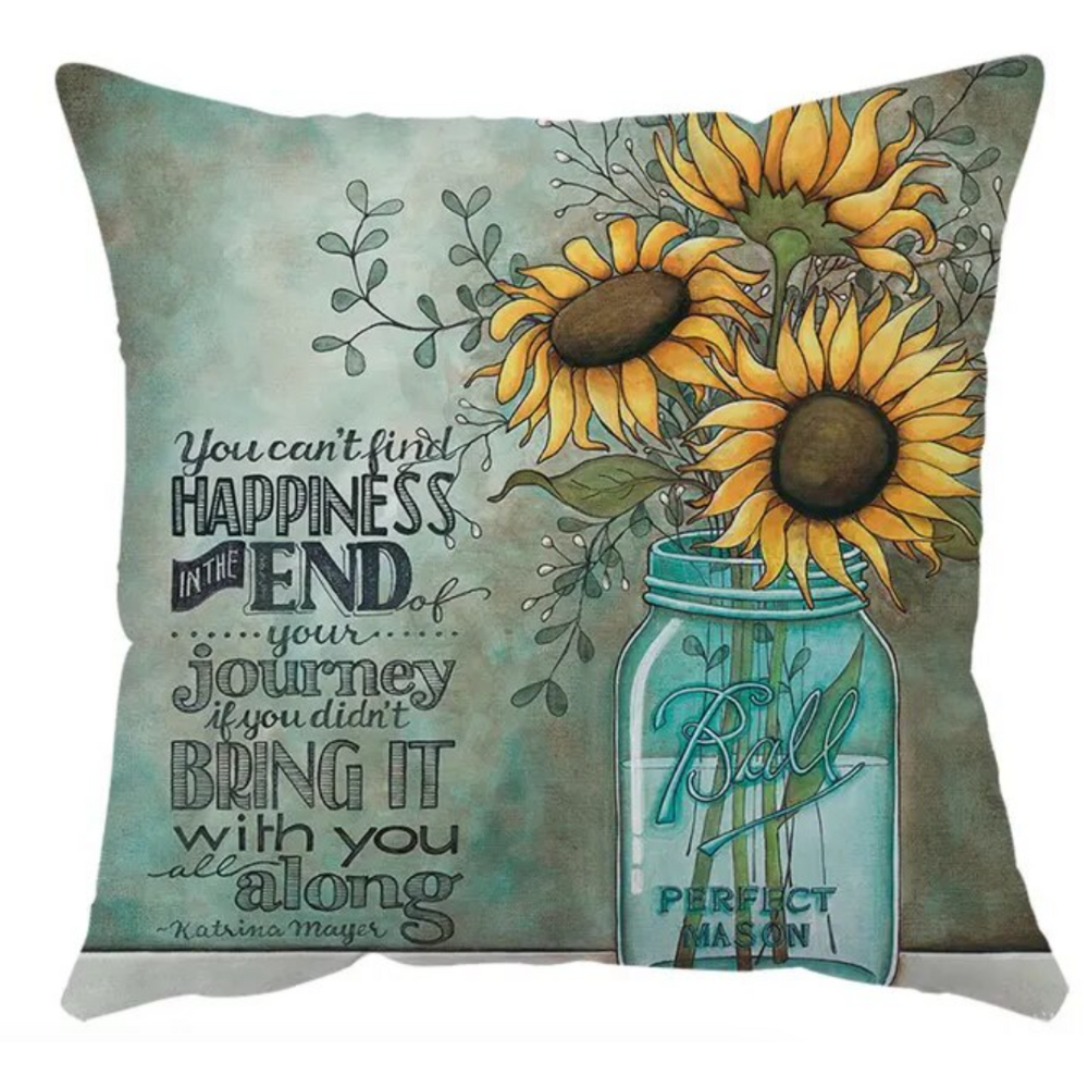 Floral Embrace Cushion Cover Sunflower Haven