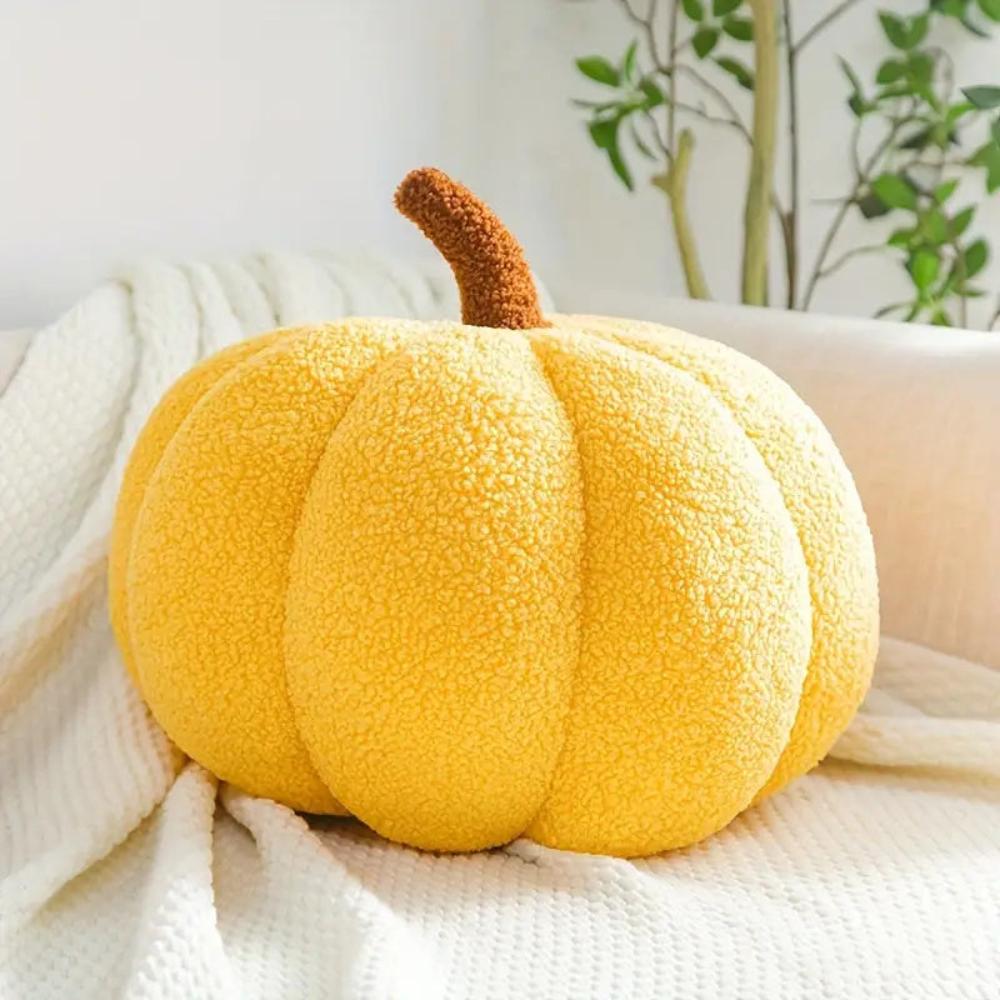 Pumpkin Patch Plush Cushions Yellow