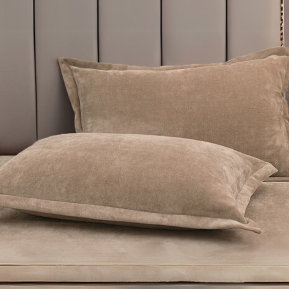 Fleece Comfort Pillow Covers Beige Brown 19"x29"x0.79"