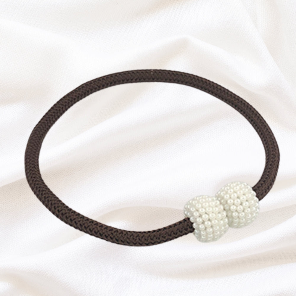 Magnetic Pearl Curtain Tie Back | 2pcs Set Chocolate Brown