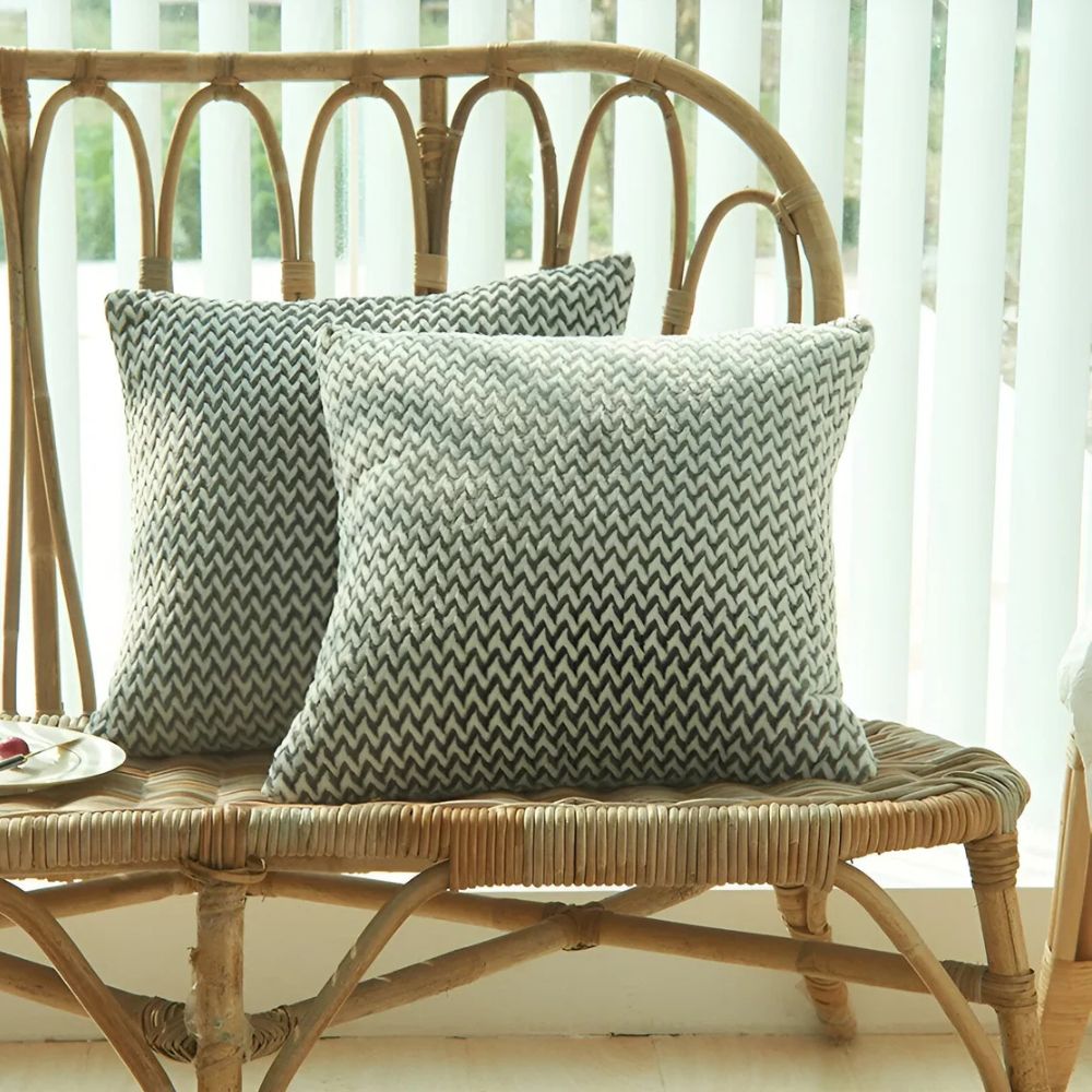 Lush Chevron Cushion Covers Slate