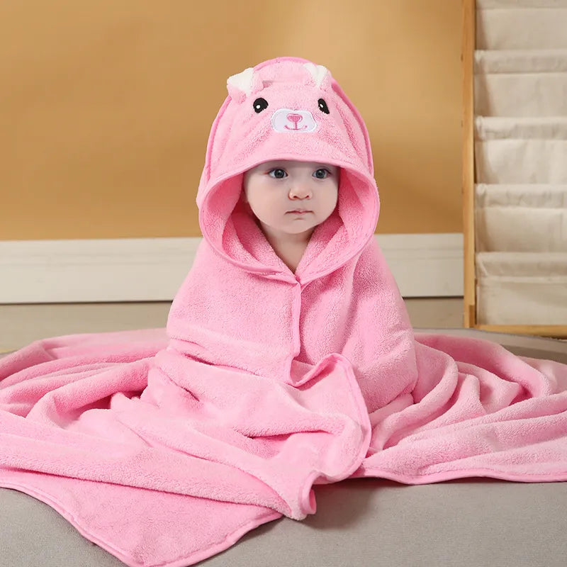 Hoodini Baby Towels Pink Bunny