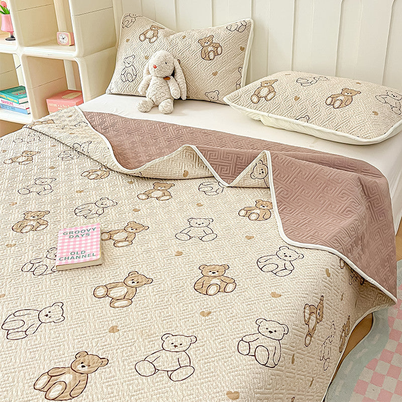 Playful Cotton Bedspread - Non-Slip & Washable Teddy Bear