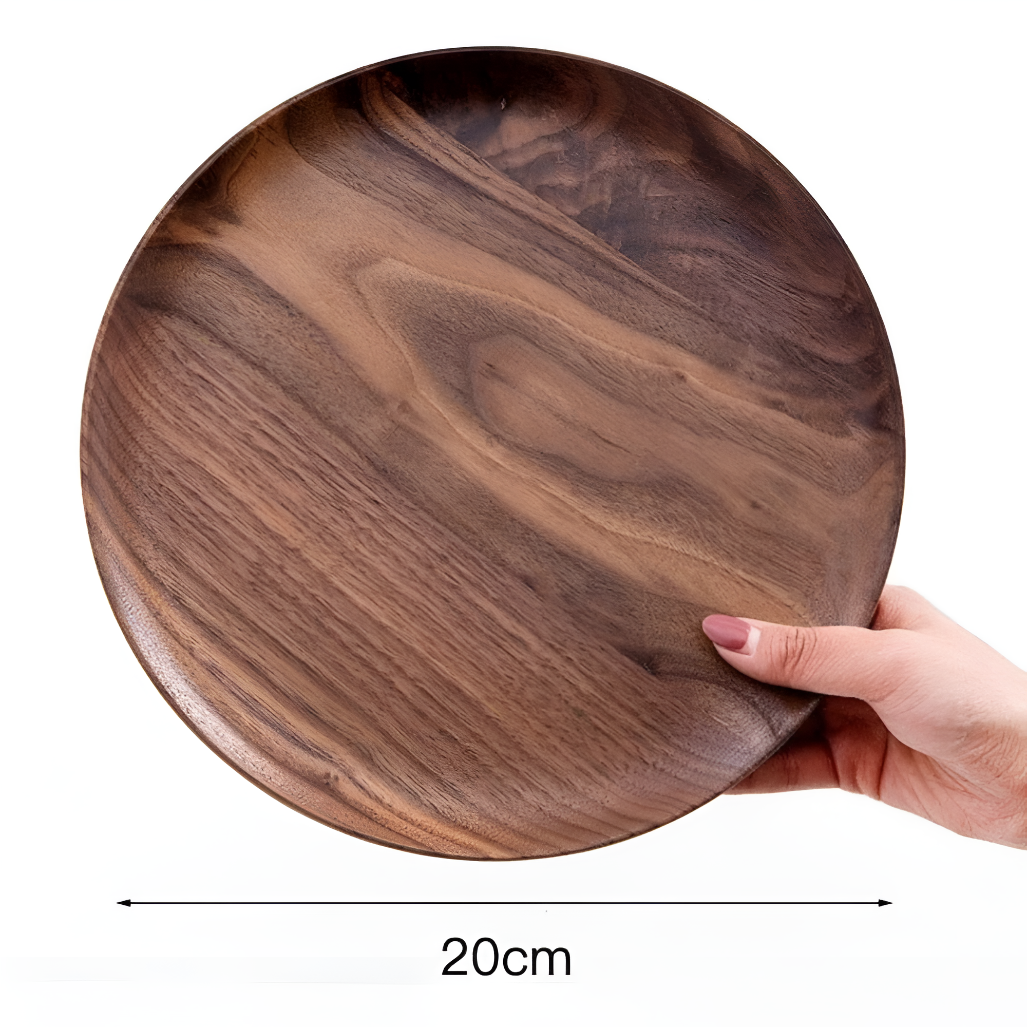 Handcrafted Walnut Wood Plate Dark Extra Large