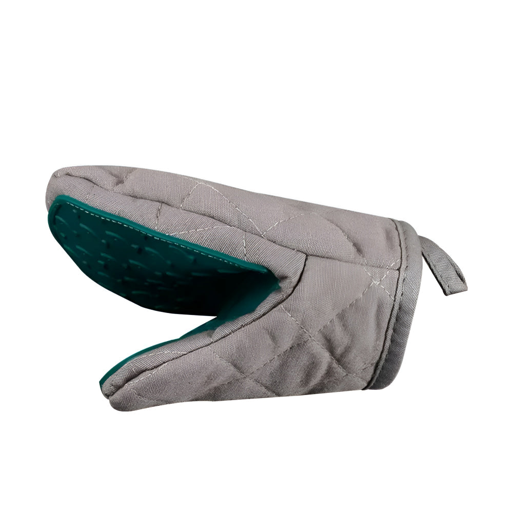 Silicone Quilted Heatproof Kitchen Mitts Green