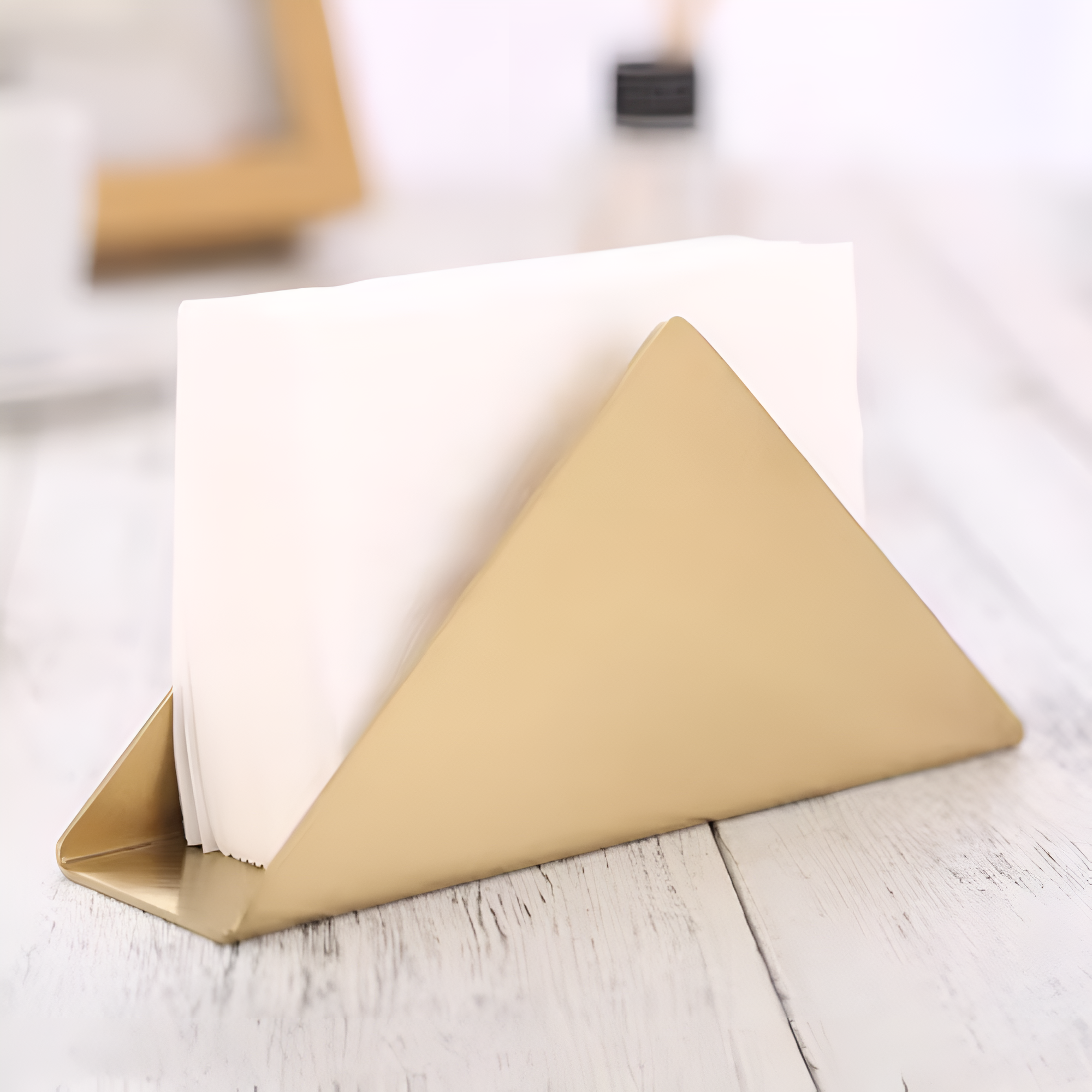 Gold Metallic Napkin Holder Triangle