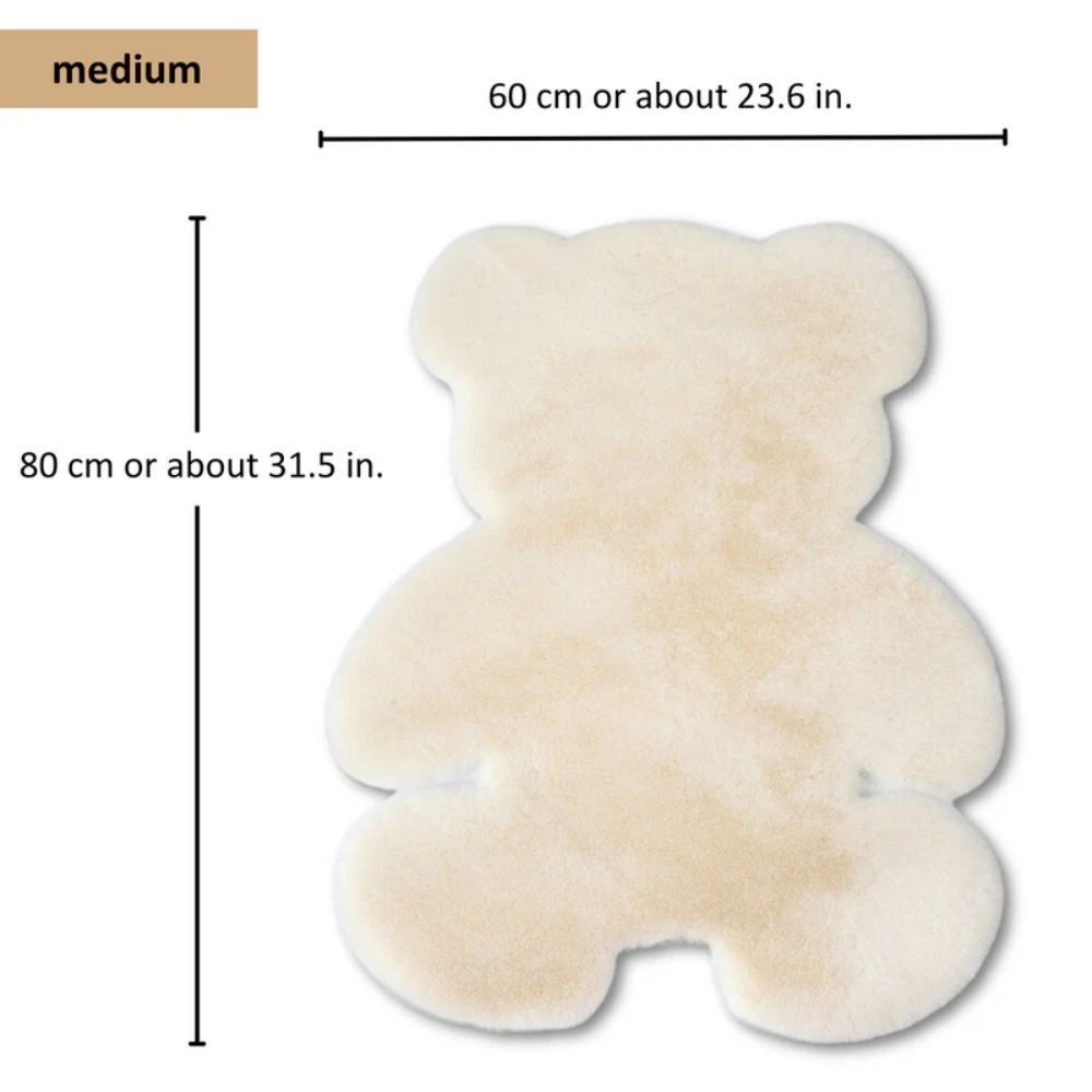 Fluffy Charm Teddy Bear Rug Milk White