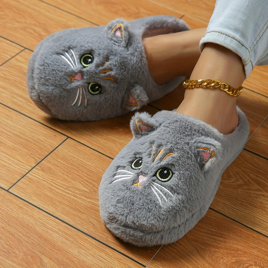 Women Cat Plush Slippers