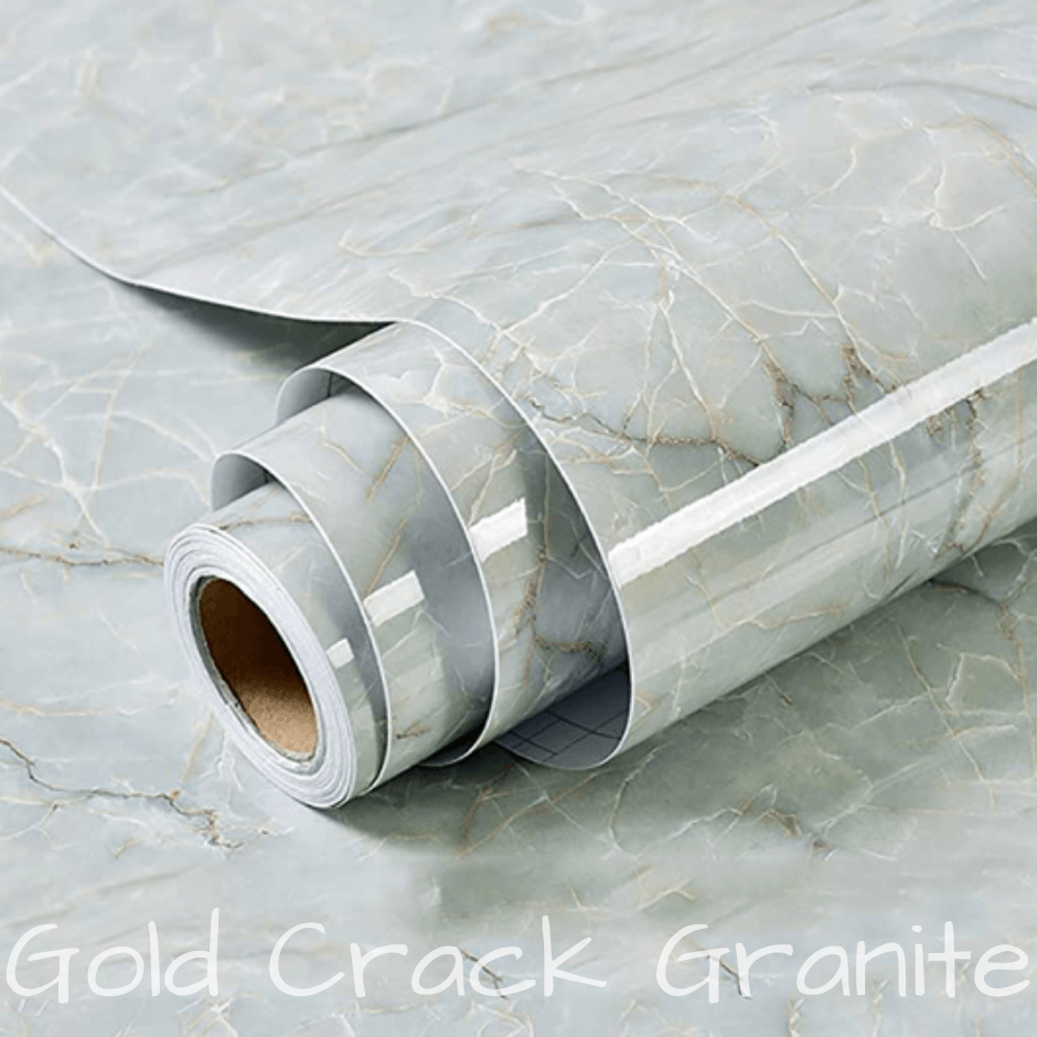Decorative Marble Contact Paper Gold Crack Granite