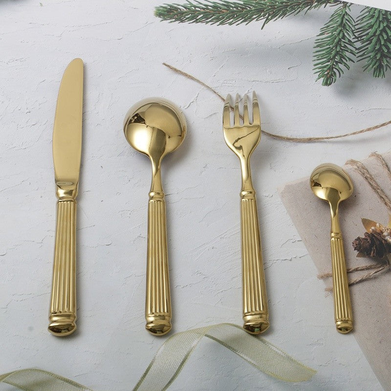 Roman Gold Silverware Set – Sculpted Flatware