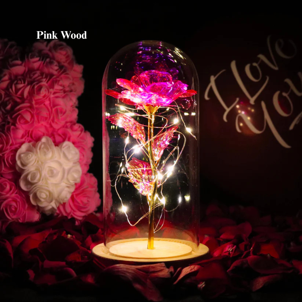 LumiRose™ | Enchanted Sparkly Rose Pink Wood