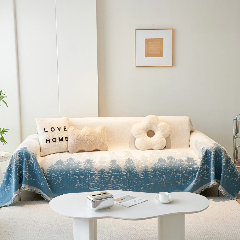 Forest Glitz Sofa Cover Azure Grove