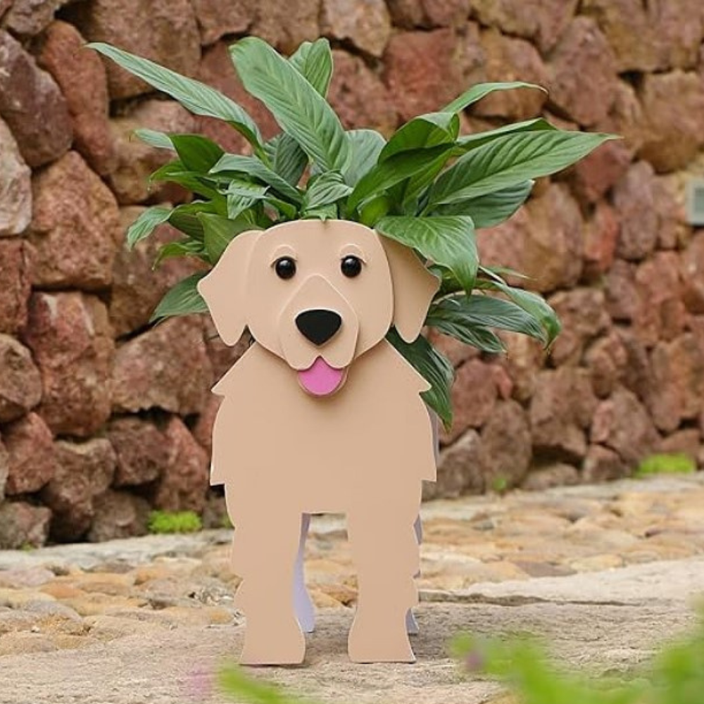 Dog Flower Pot Golden Retriever