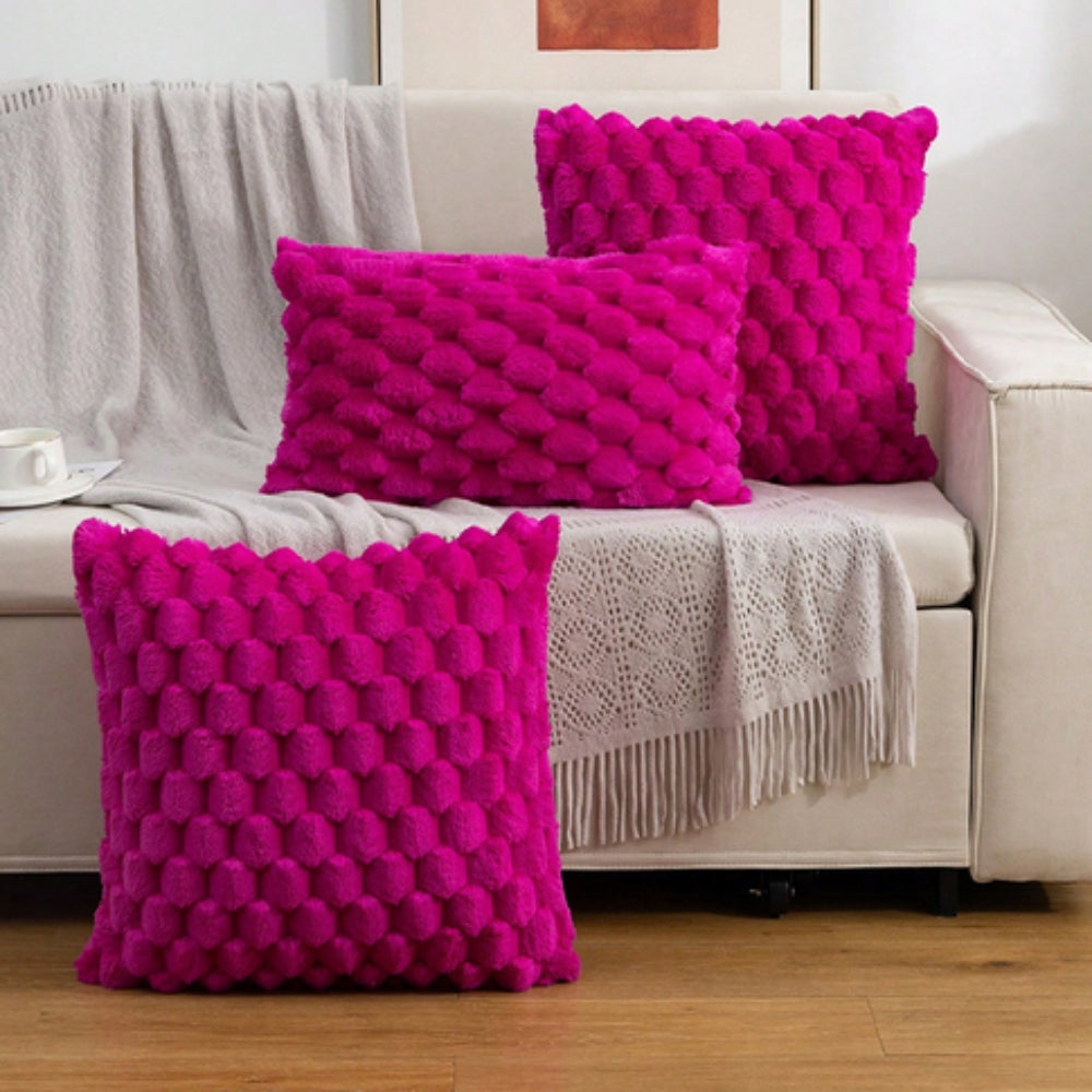 Plush Marshmallow Cushion Cover Deep Pink