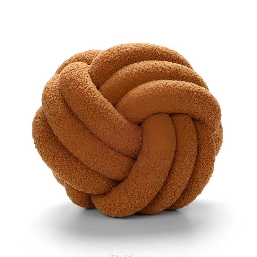 Knotted Boucle Cushion Caramel Color