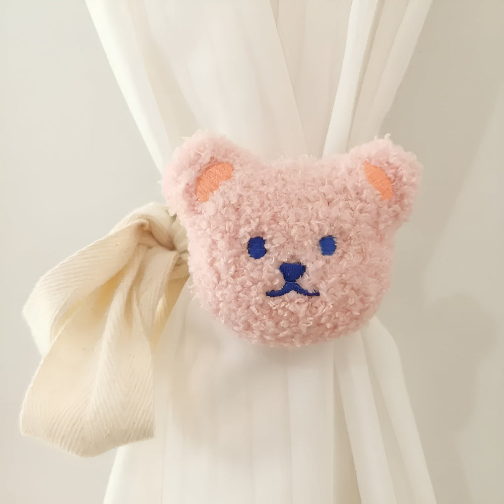 Teddy Bear Curtain Straps Blush Pink