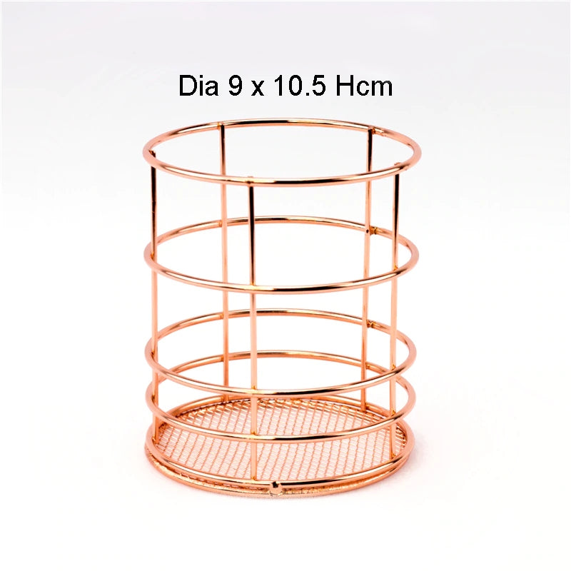 Aesthetic Rose Gold Beauty Basket Round Cup