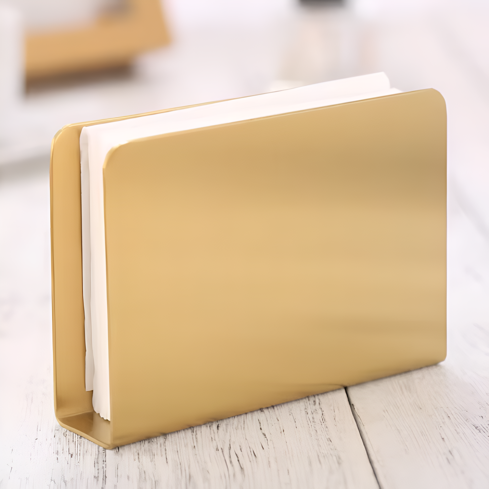 Gold Metallic Napkin Holder Rectangle