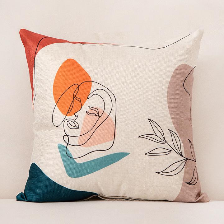 Abstract Face Cushion Covers Feeling