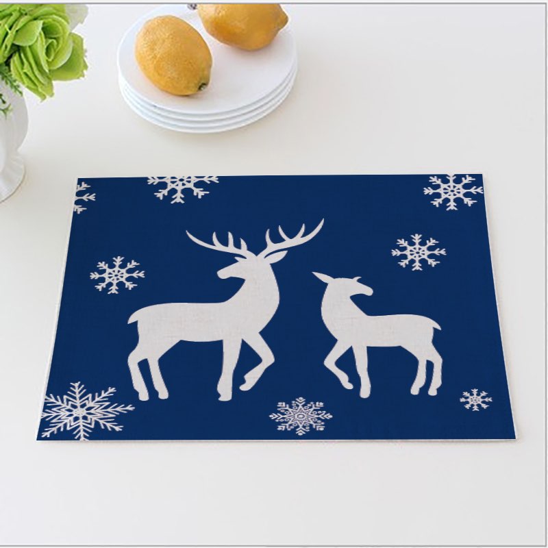 Winter Time Dinner Mats White Deer
