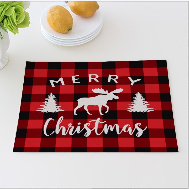 Holiday Plaid Dinner Mats Plaid Christmas