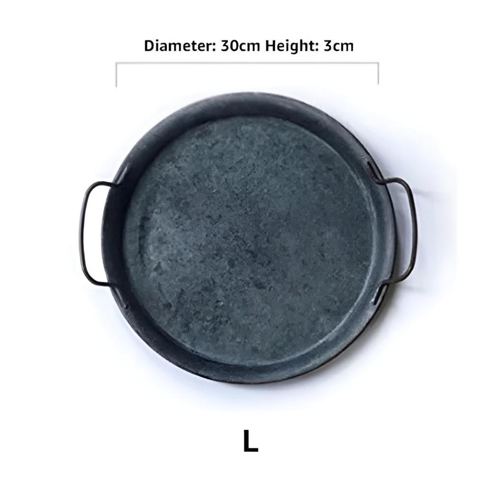 Retro Round Metal Dinner Serving Trays Large
