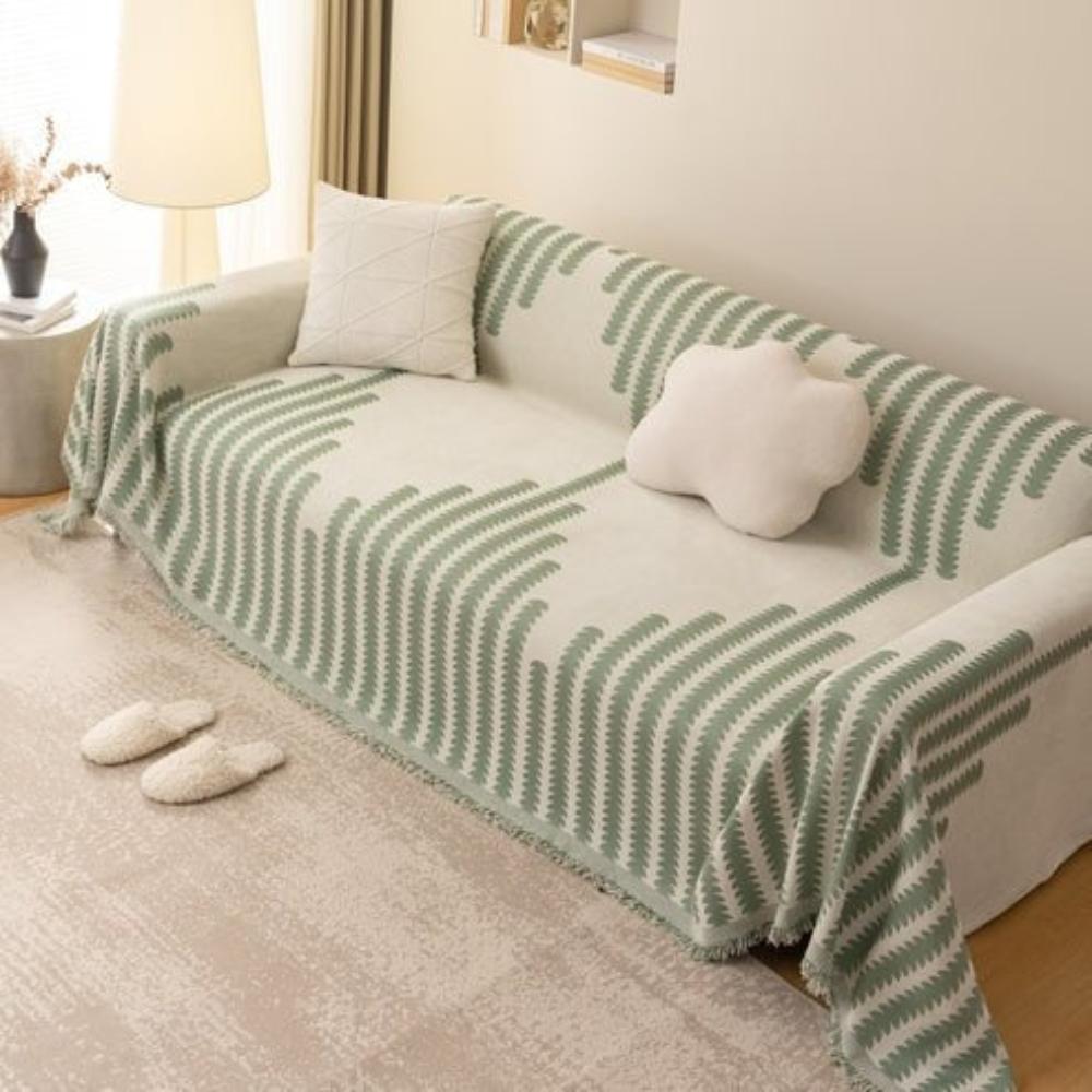 Modern Monochrome Fern Sofa Cover Green