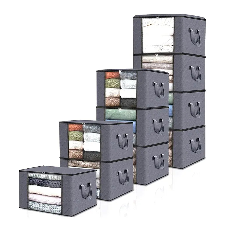 Foldable Clothes Storage Bag Organizer 16 Gallons 10 Pieces