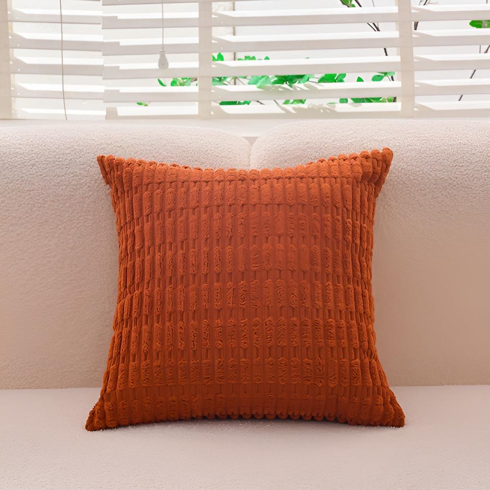 Plush Ridge Cushion Covers Rust