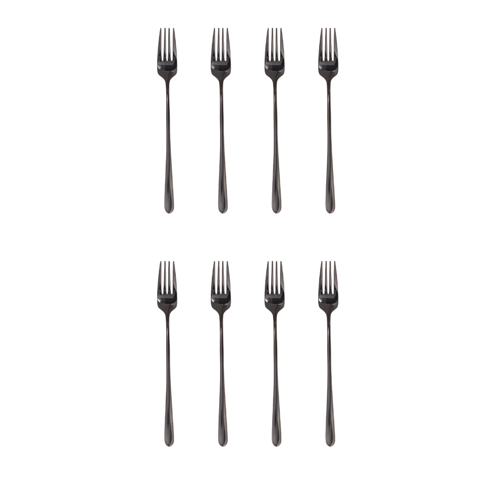 London Fork Set of 8 pieces Black