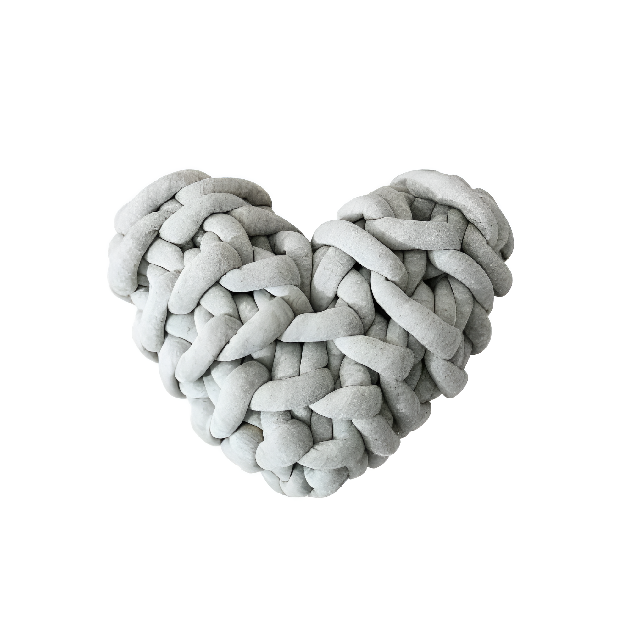 Plush Knotted Heart Shape Cushions Light Gray 11"x10.6"